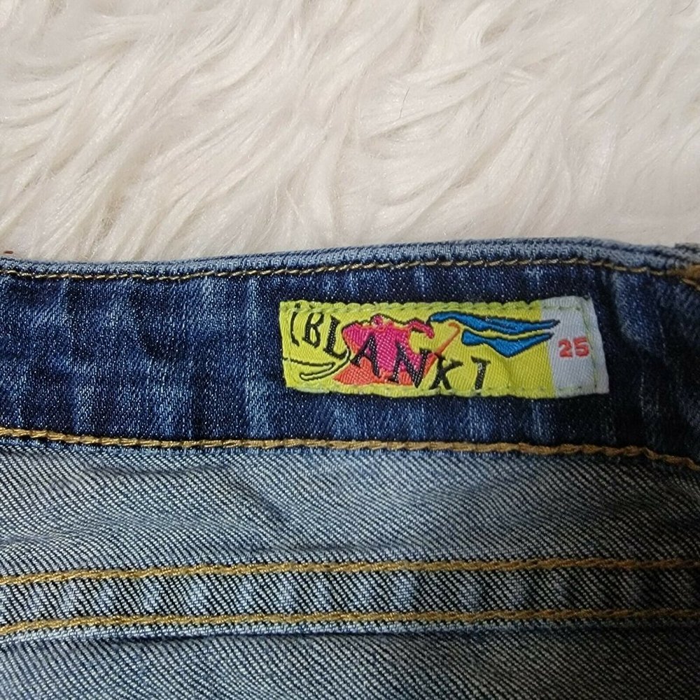 Blank Denim Women's Size 25 Straight Leg Jeans Distressed Stone Wash Stretch D - Picture 7 of 10